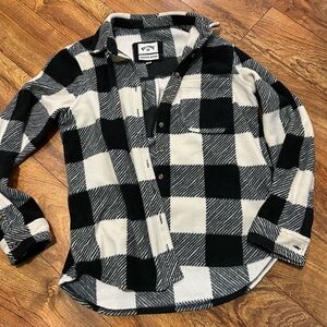 Billabong Black and Cream Checkered Shirt